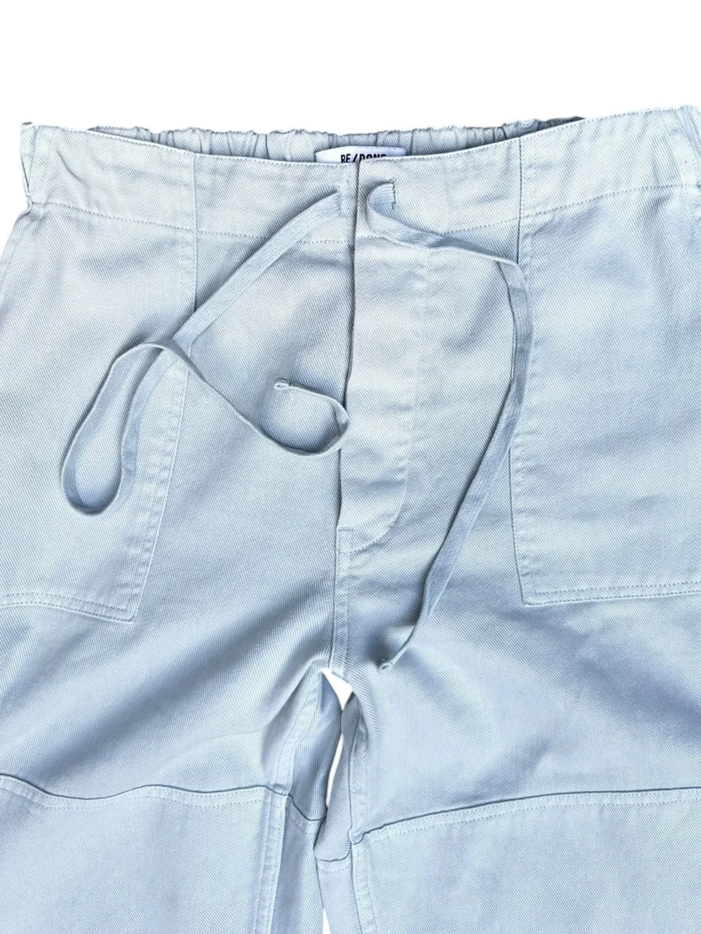 Re/Done Beach Pants 25 Light Blue Wide Leg Cotton